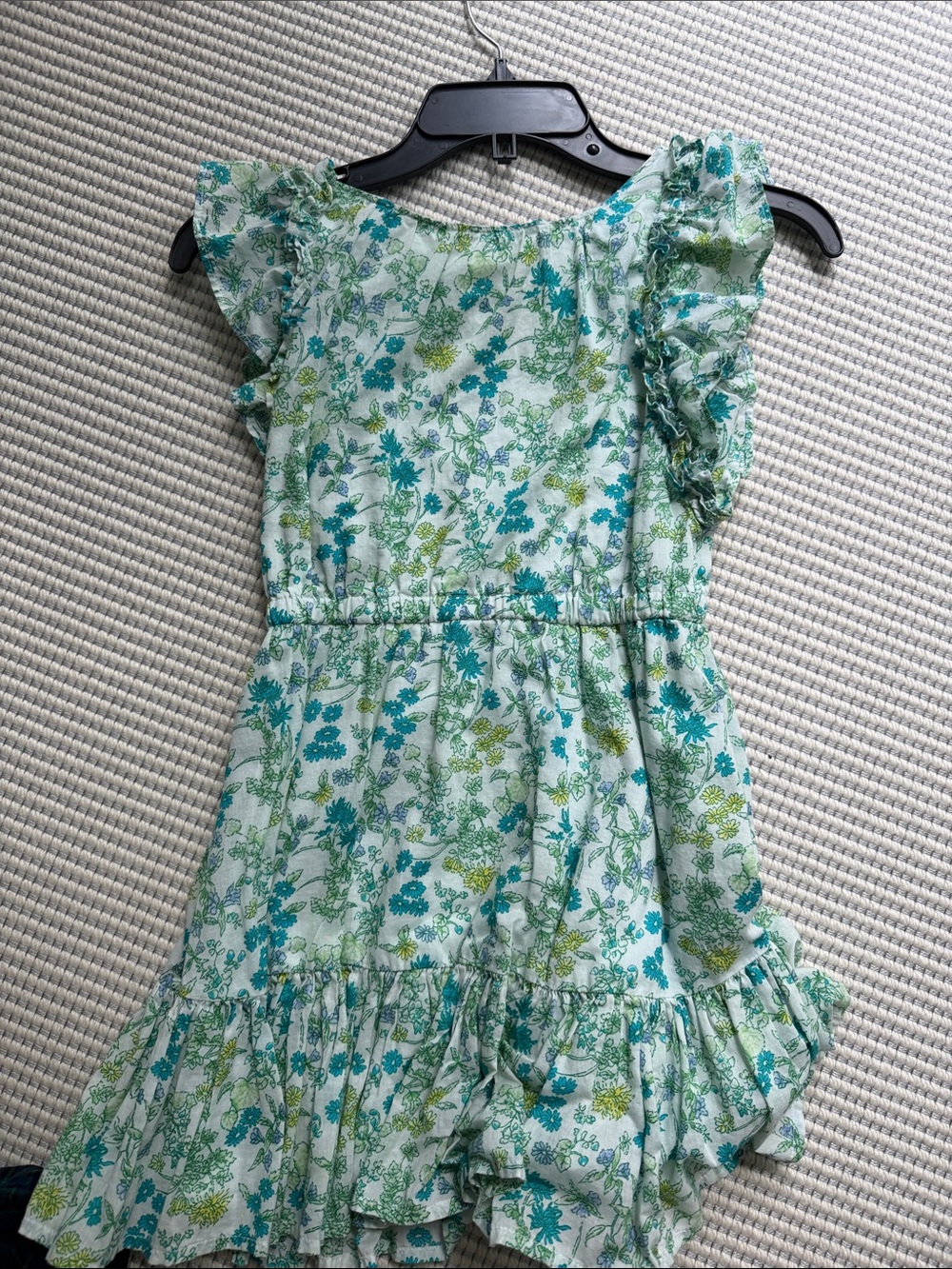 J. Crew Girls' Floral Ruffle Dress - Teal & Green